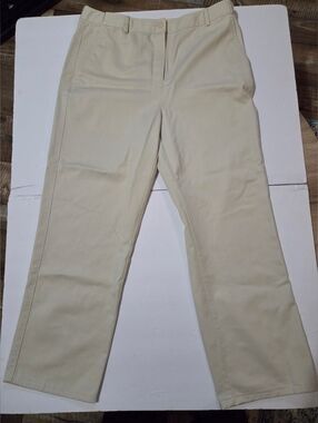 L.L. Bean Women's Size 12 Khaki Pants, 100% Cotton, 2 Front Pockets